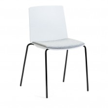 Jubel 4 Leg. Frame: Chrome, White, Black. Plastic Shell With Seat Pad. Any Fabric Colour